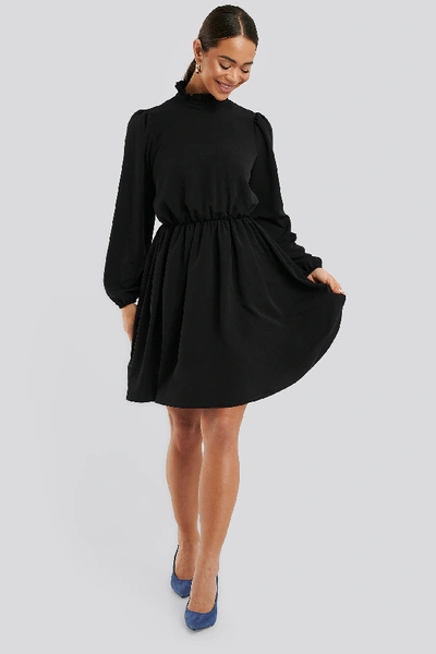 Shop Na-kd High Neck Mini Dress - Black In Deep Black