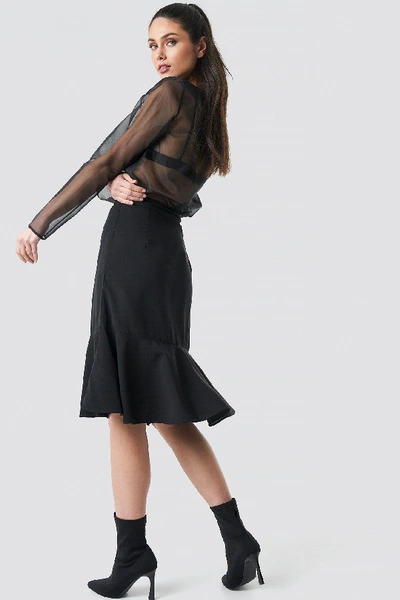Shop Anna Nooshin X Na-kd Flounce Midi Skirt Black