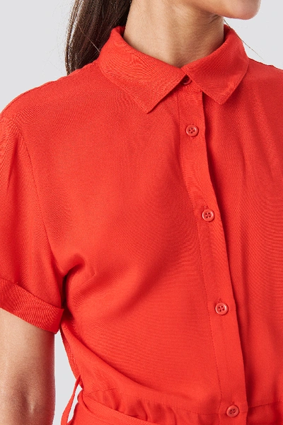 Shop Na-kd Short Sleeve Maxi Dress - Red