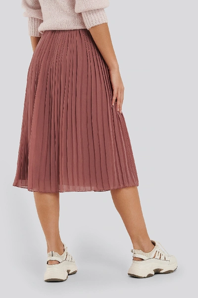 Shop Na-kd Pleated Midi Skirt - Pink In Purple Rose