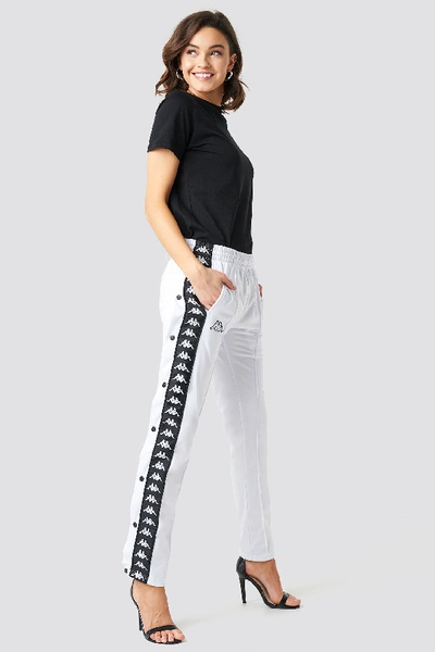 Kappa Astoria Slim Pants White In White/black | ModeSens