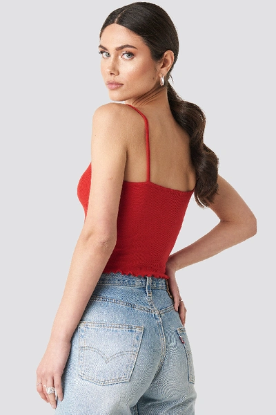 Shop Na-kd Ribbed Cropped Singlet - Red
