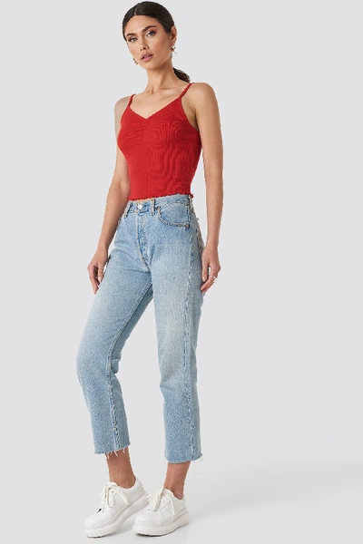 Shop Na-kd Ribbed Cropped Singlet - Red