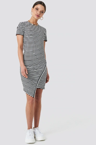 Shop Na-kd Striped Bodycon Dress - Black,white In Black/white