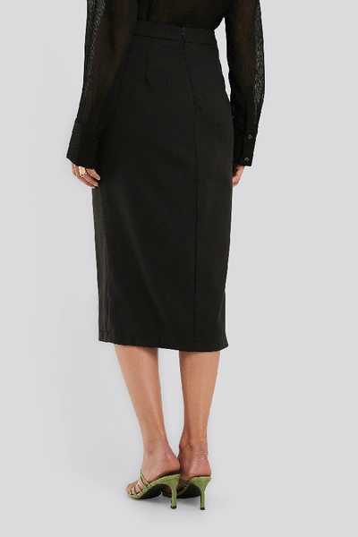 Shop Na-kd Classic Tailored Overlap Midi Skirt - Black