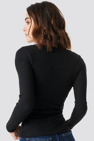Shop Na-kd Long Sleeve Zipped Top - Black