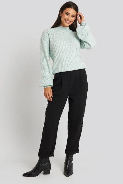 Shop Na-kd Dropped Big Sleeve Sweater - Blue,turquoise In Mint