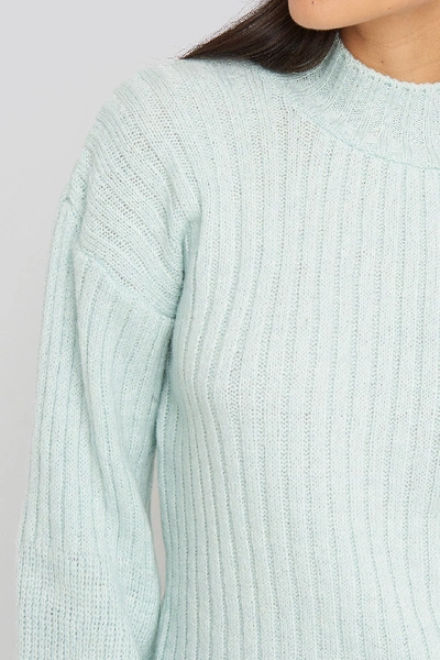 Shop Na-kd Dropped Big Sleeve Sweater - Blue,turquoise In Mint