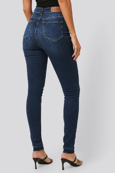 Na-kd Skinny High Waist Open Hem Jeans Tall Blue | ModeSens