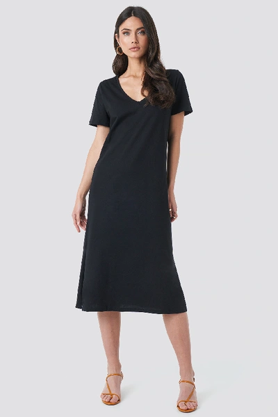 Shop Na-kd V-neck Jersey Dress - Black