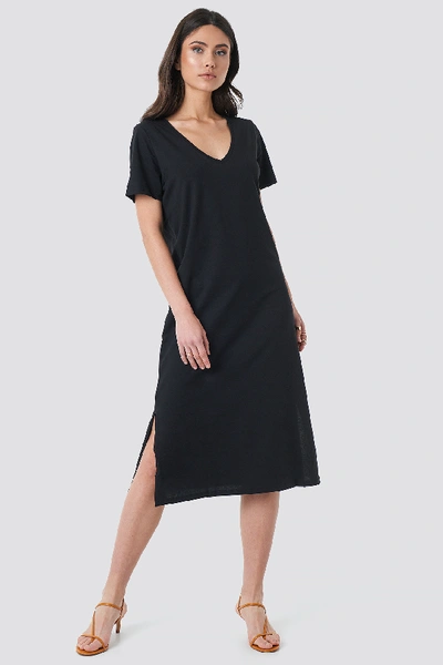Shop Na-kd V-neck Jersey Dress - Black