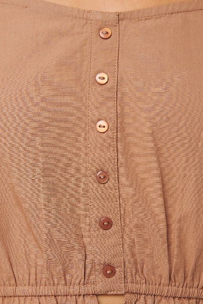 Shop Anna Skura X Na-kd Puff Sleeve Button Blouse - Brown In Cocoa