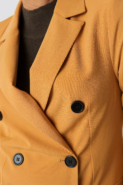 Shop Na-kd Contrast Buttons Blazer - Yellow
