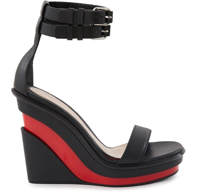 Shop Alexander Mcqueen High-heeled Sandals In Black Sil Lust Red