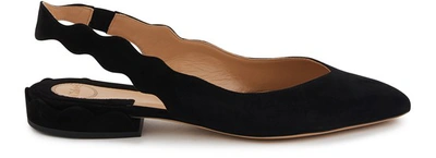 Shop Chloé Laurena Sling Backs In Black