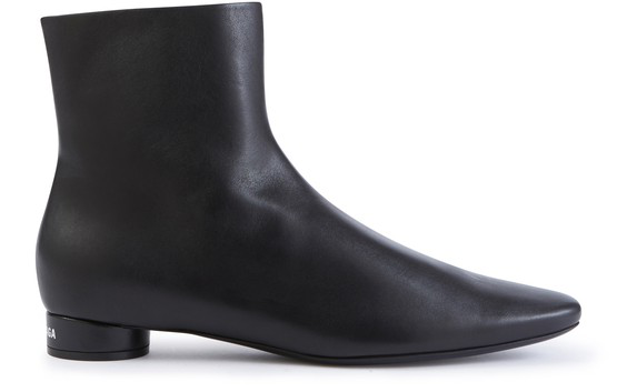 shiny black ankle boots