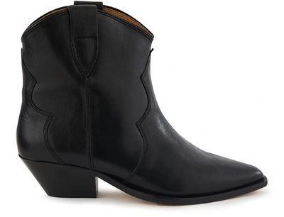 Shop Isabel Marant Dewina Heeled Ankle Boots In Black
