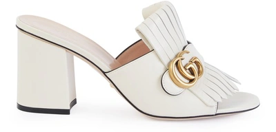 Shop Gucci Gg Marmont Mules In White