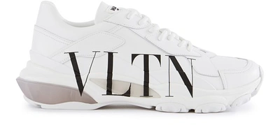 Shop Valentino Vltn Trainers In Bianco Nero Bianco