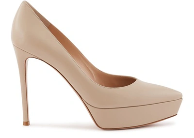 Shop Gianvito Rossi Leather Pumps In Mousse