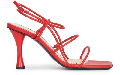 Shop Proenza Schouler Leather Sandals In Red Fiesta