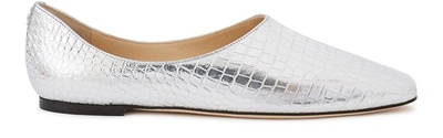 Shop Jimmy Choo Joselyn Ballet Flats In Silver