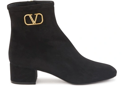 Shop Valentino Garavani - Logo Boots In Nero