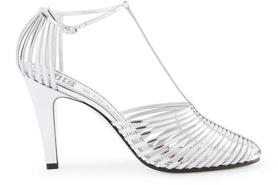 Shop Givenchy Cage High Heeled Sandals In Silver