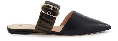 Shop Fendi Slingback In Nero+maya Nero