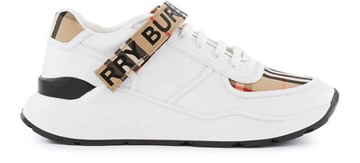 Shop Burberry Ronnie Low Check Trainers In Archive Beige