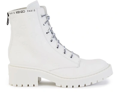 Shop Kenzo Pike Lace-up Boots In White