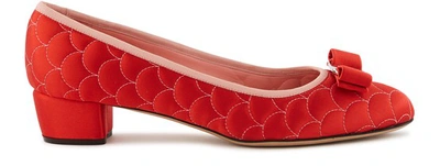 Shop Ferragamo Vara Mer Ballerina Pumps In Arid Coral Desert Rose