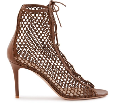 Shop Gianvito Rossi Sandals With Laces In Cuoio
