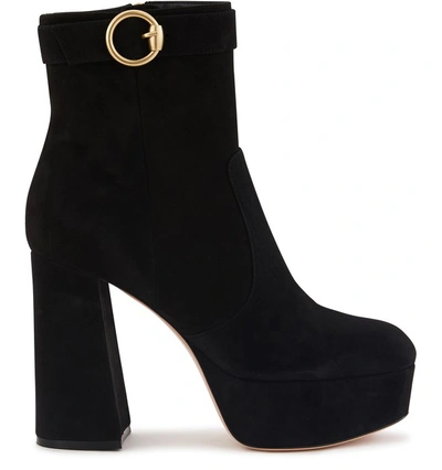Shop Gianvito Rossi Platform Ankle Boots In Black