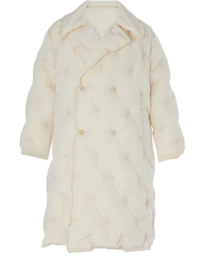Shop Maison Margiela Long Padded Jacket In Off White