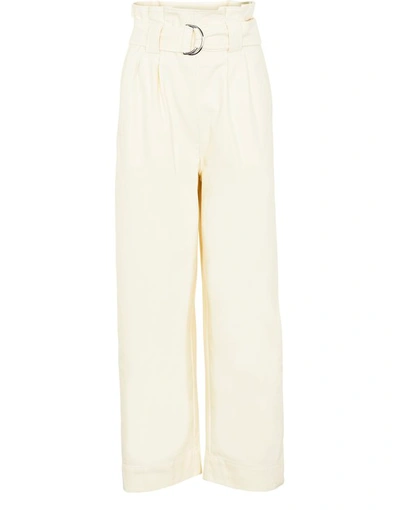 Shop Ganni Chino Pants In Egret