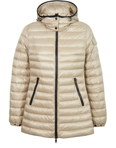 Shop Moncler Mint Down Jacket In Beige