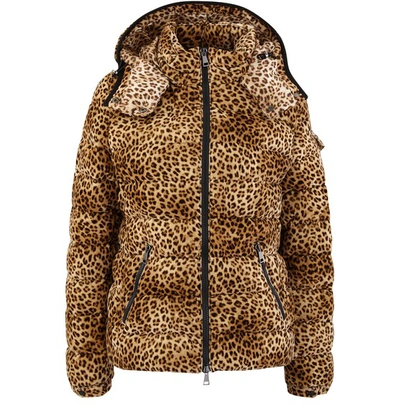 Moncler Bady Leopard Print Velvet Down Jacket ModeSens