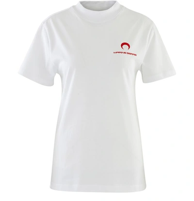 Shop Marine Serre Large Fit T-shirt In White/red