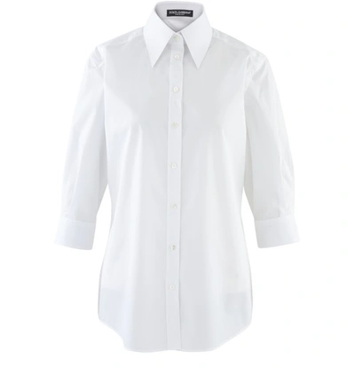 Shop Dolce & Gabbana 3/4 Shirt In Optical_white