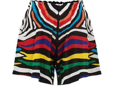 Shop Alanui Zebra Shorts In Multicolor