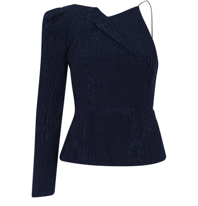 Shop Roland Mouret Bryant Asymetric Top In Navy