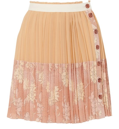 Shop Chloé Silk Skirt In Cloudy Rose