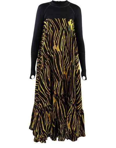 Shop Marine Serre Hybrid Dress In Salamander Print