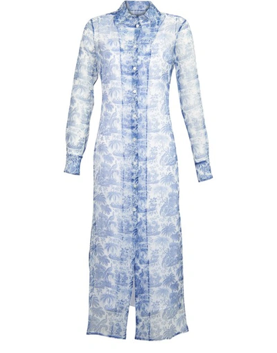 Shop Staud Frank Dress In China Blue Toile