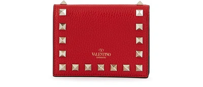 Shop Valentino Garavani French Flap Wallet In Rouge Pur