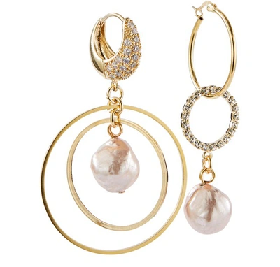 Shop Mounser Cardiff Earrings In Gold Pink