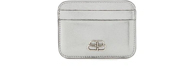 Shop Balenciaga Bb Leather Card Holder In 8110