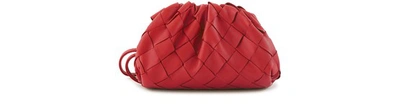 Shop Bottega Veneta Leather Coin Purse In Bright Red