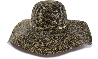 Shop Sensi Studio Lady Ibiza Capeline Hat In Black Gold